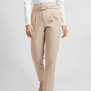 Express Tan Belted Ankle Pants